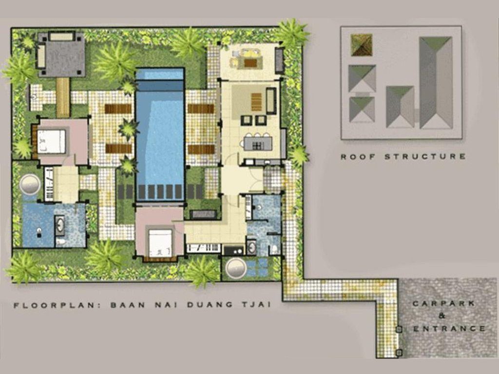 You Can See the Layout Here of Villa Samprasada --and all wings look over pool